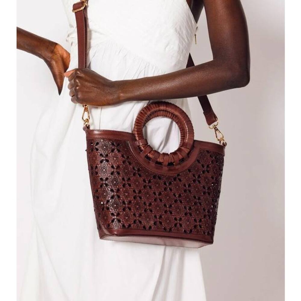 Cleobella Mercy Mini Tote Bag in Dark Brown NEW Quiet Luxury Boho Chic - Picture 1 of 4